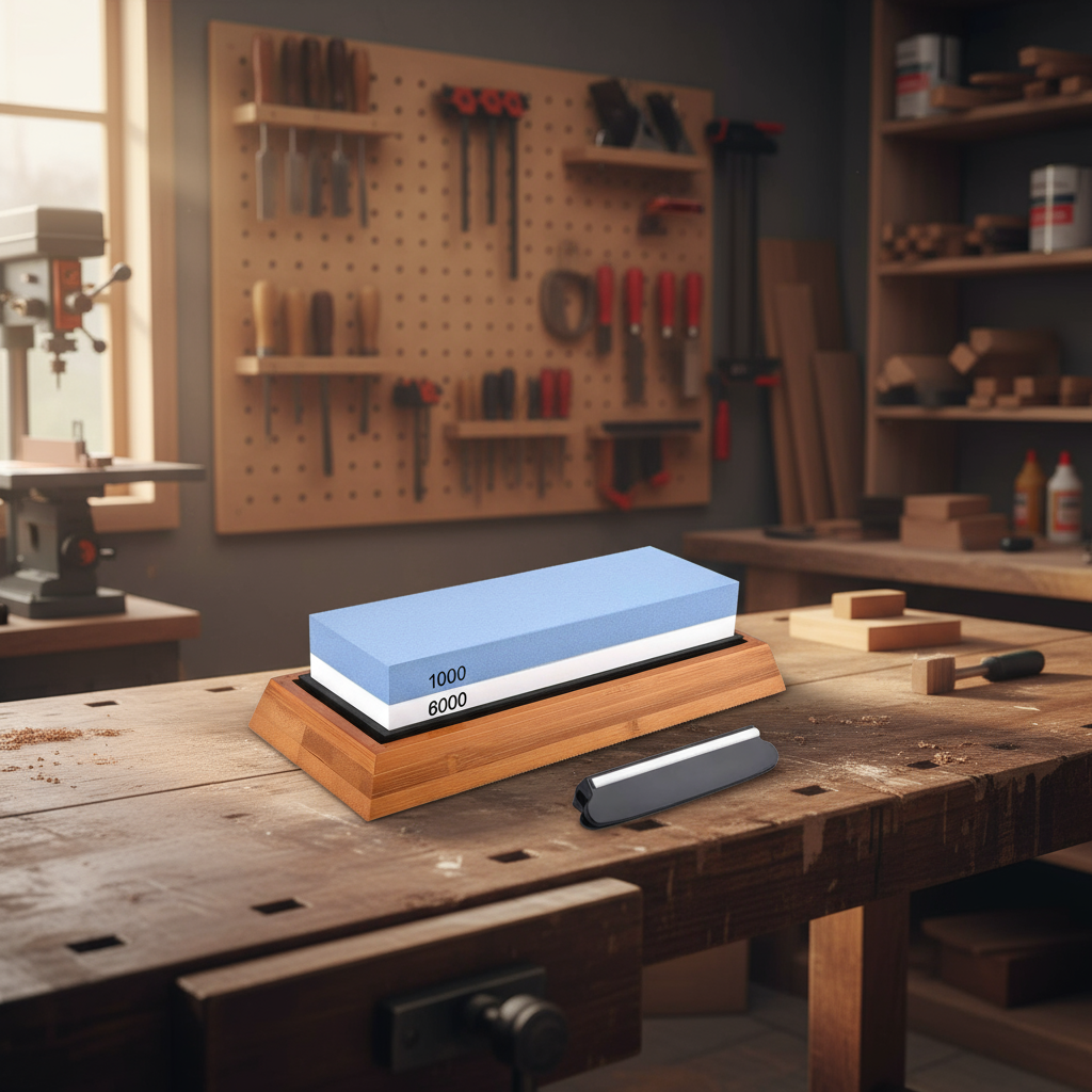 Knives Sharpening Water Stone, with a bonus Angle Guide