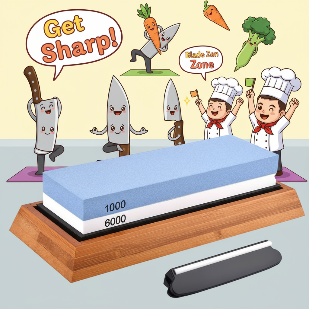 Knives Sharpening Water Stone, with a bonus Angle Guide