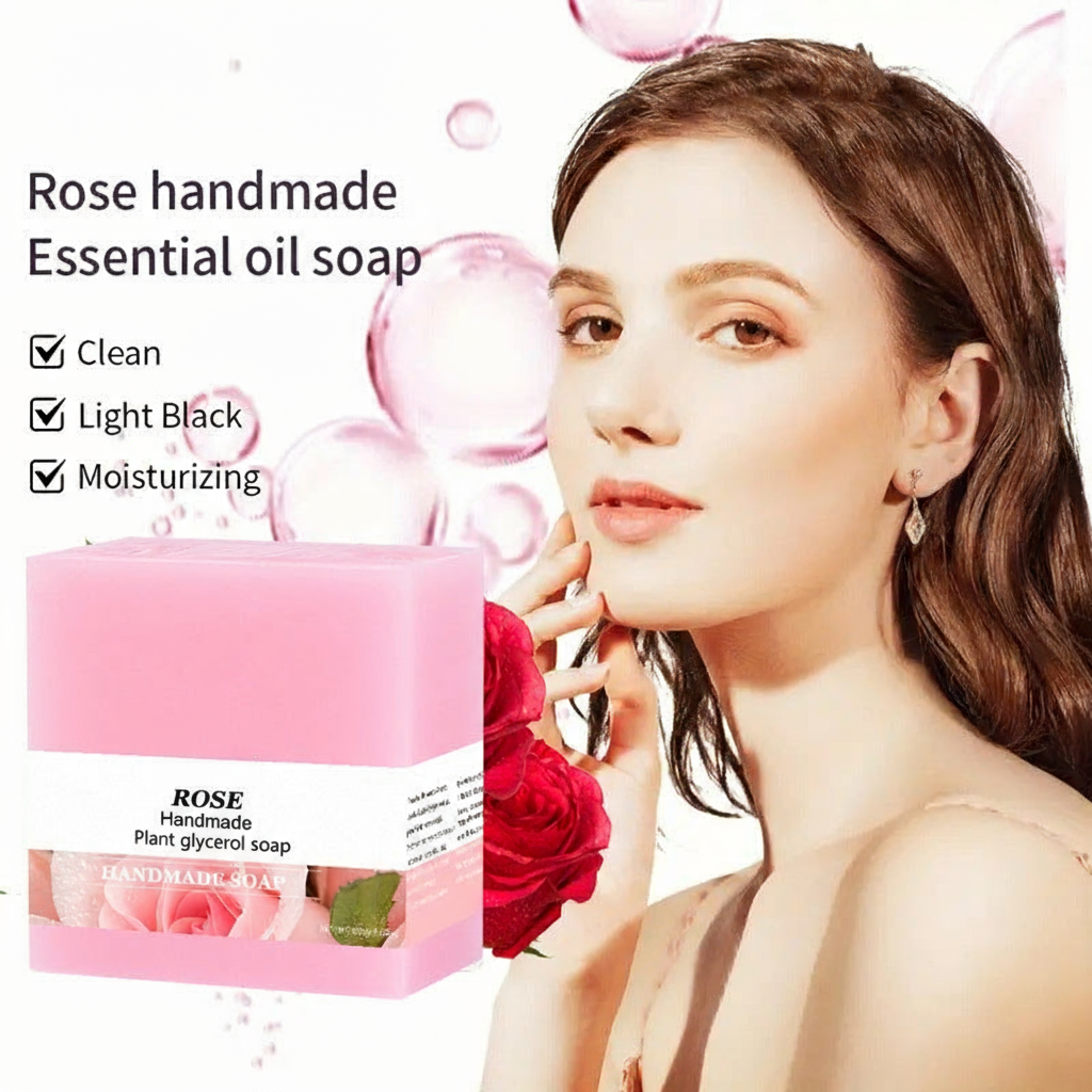 Handmade Plant Soap with Rose, 100g