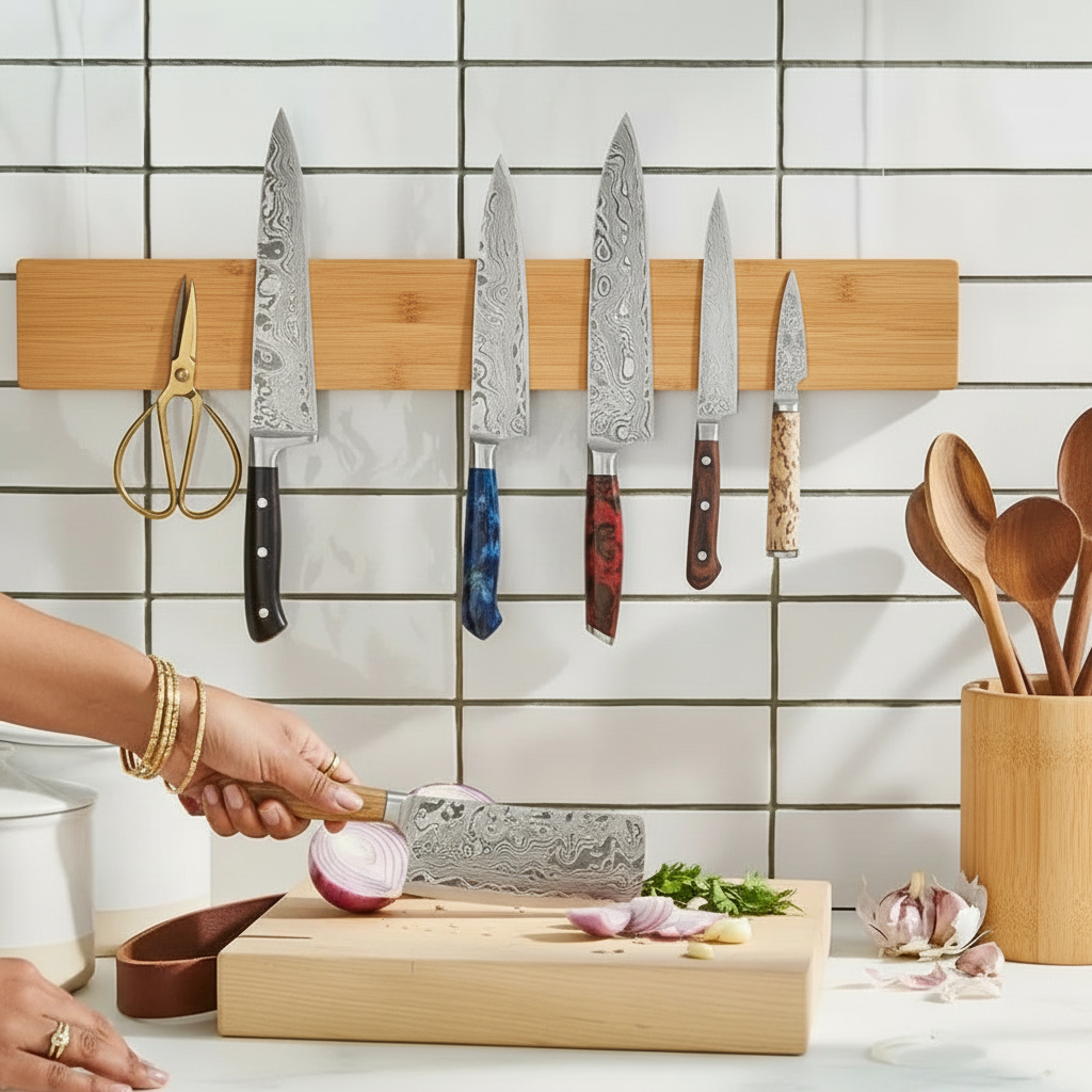 Magnetic Knife Holder, Bamboo, 16 inches