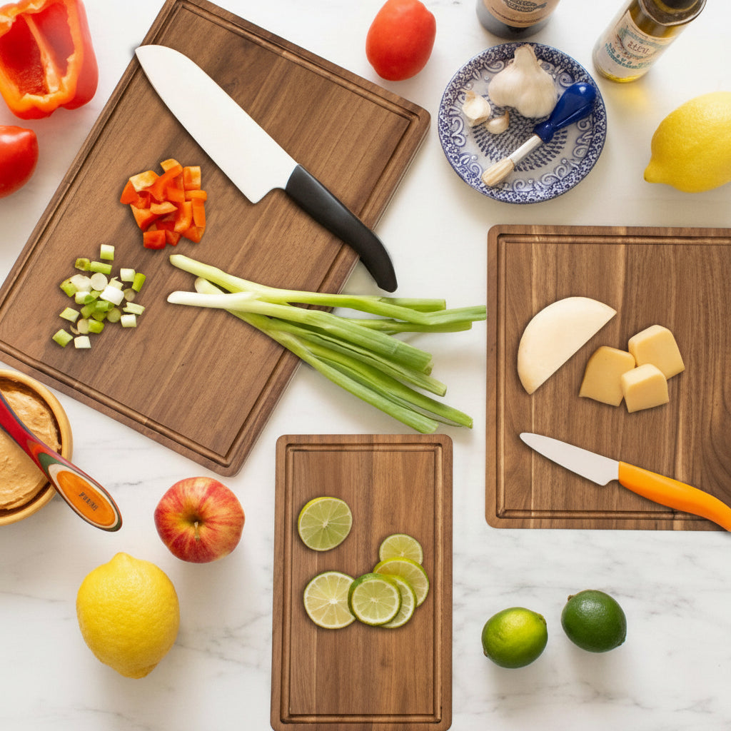 Acacia Wood Cutting/Serving Board, 3pcs Set