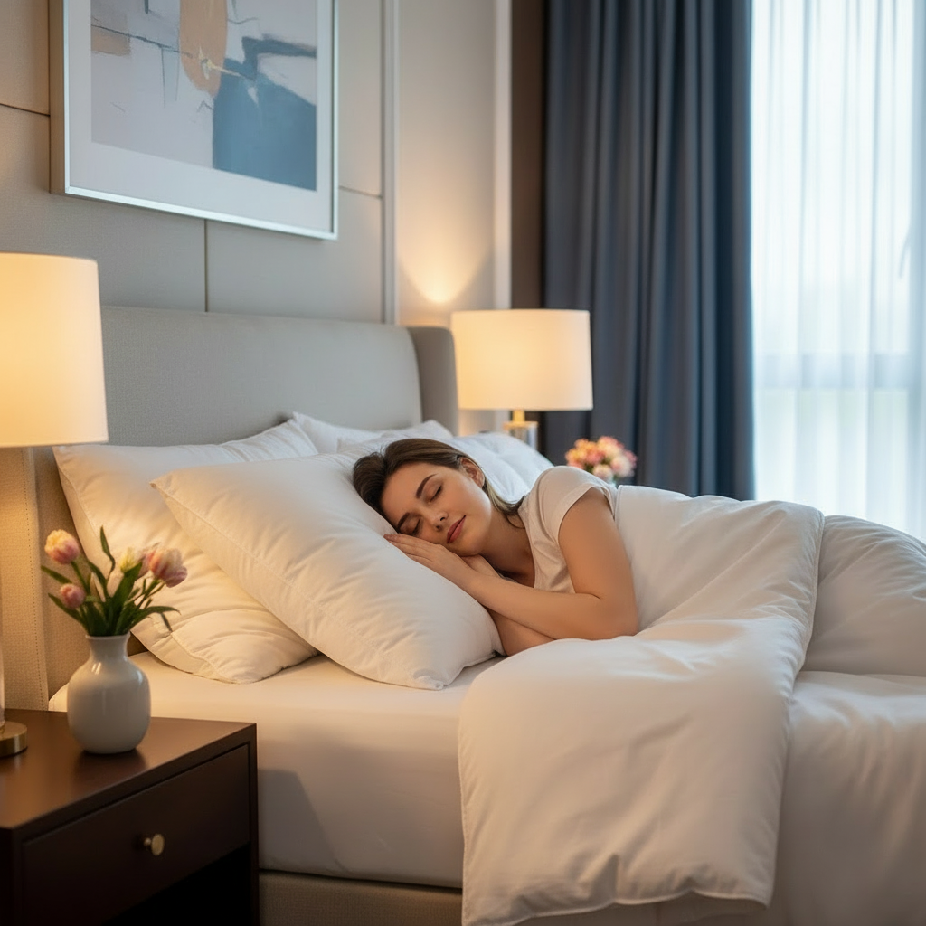 Modern Feather, Comfortable Pillow, White, Washable,  800g