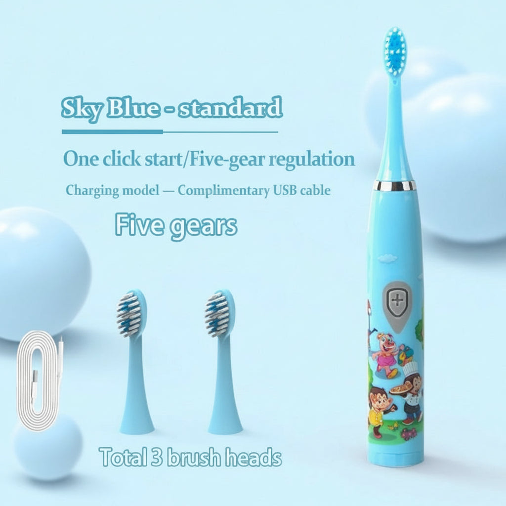 Kids Sonic Toothbrush, Blue, Rechargeable