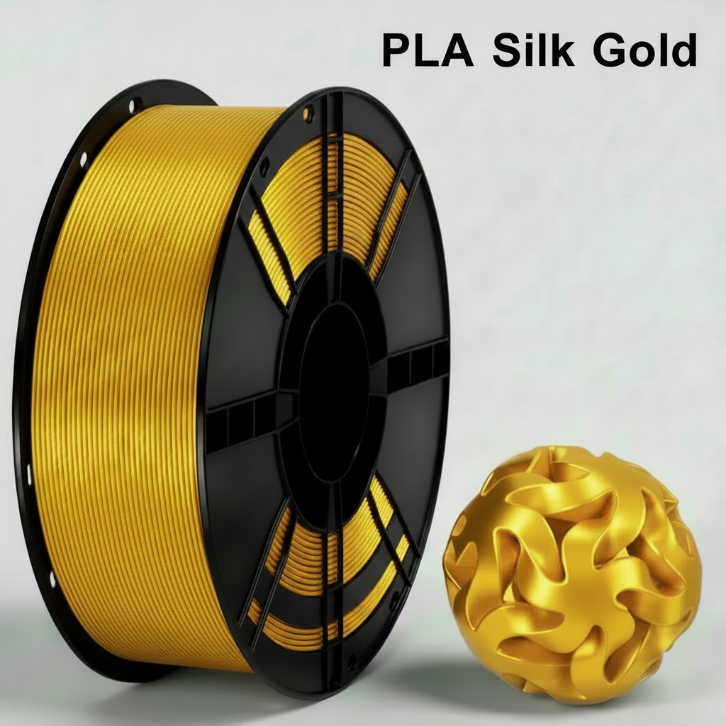 3D Printing PLA Silk Metallic Series Consumables, High-Speed 1.75mm, 1KG Spool (Gold / Silver / Copper)