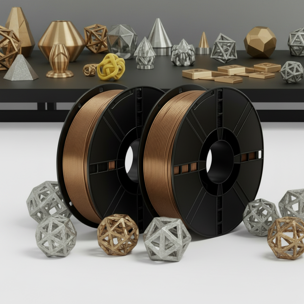 3D Printing PLA Silk Metallic Series Consumables, High-Speed 1.75mm, 1KG Spool (Gold / Silver / Copper)