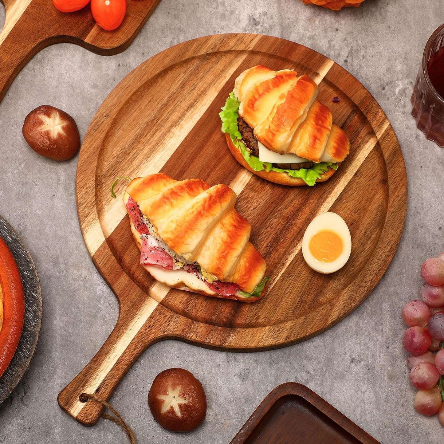 Serving Board/Pizza Tray, Acacia Hardwood, 15x11"