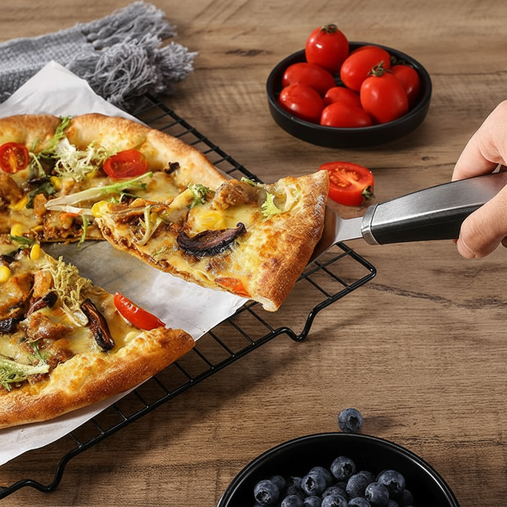 Rolling Pizza Cutter/Spatula Tool Set, Stainless Steel