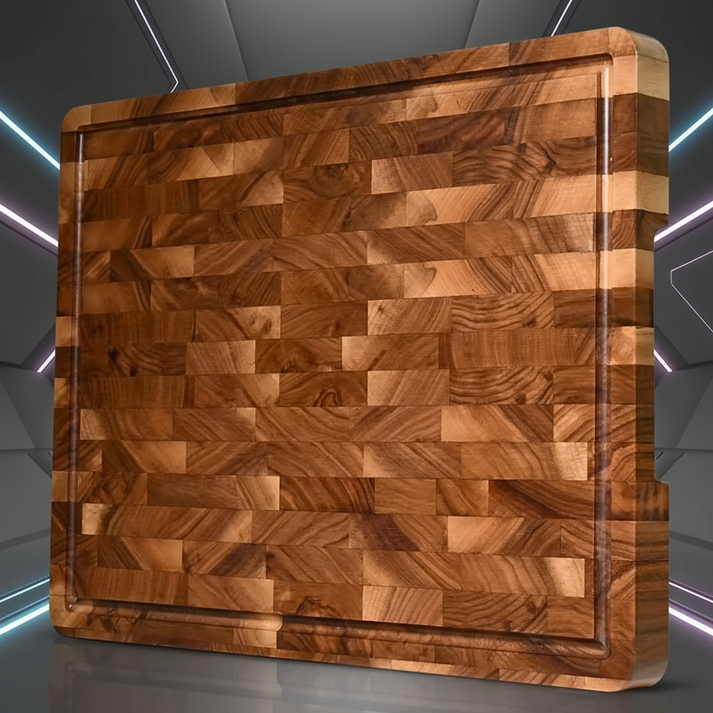 Chief's Upscale Cutting Board, Organic Acacia Hardwood, 18x12x1 inch