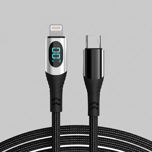 LED 6.5ft Type-C to iPhone Charging Cable, 100W