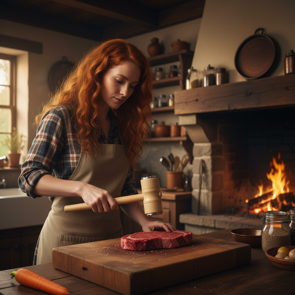 Dual-Sided Wooden Meat Mallet / Tenderizer