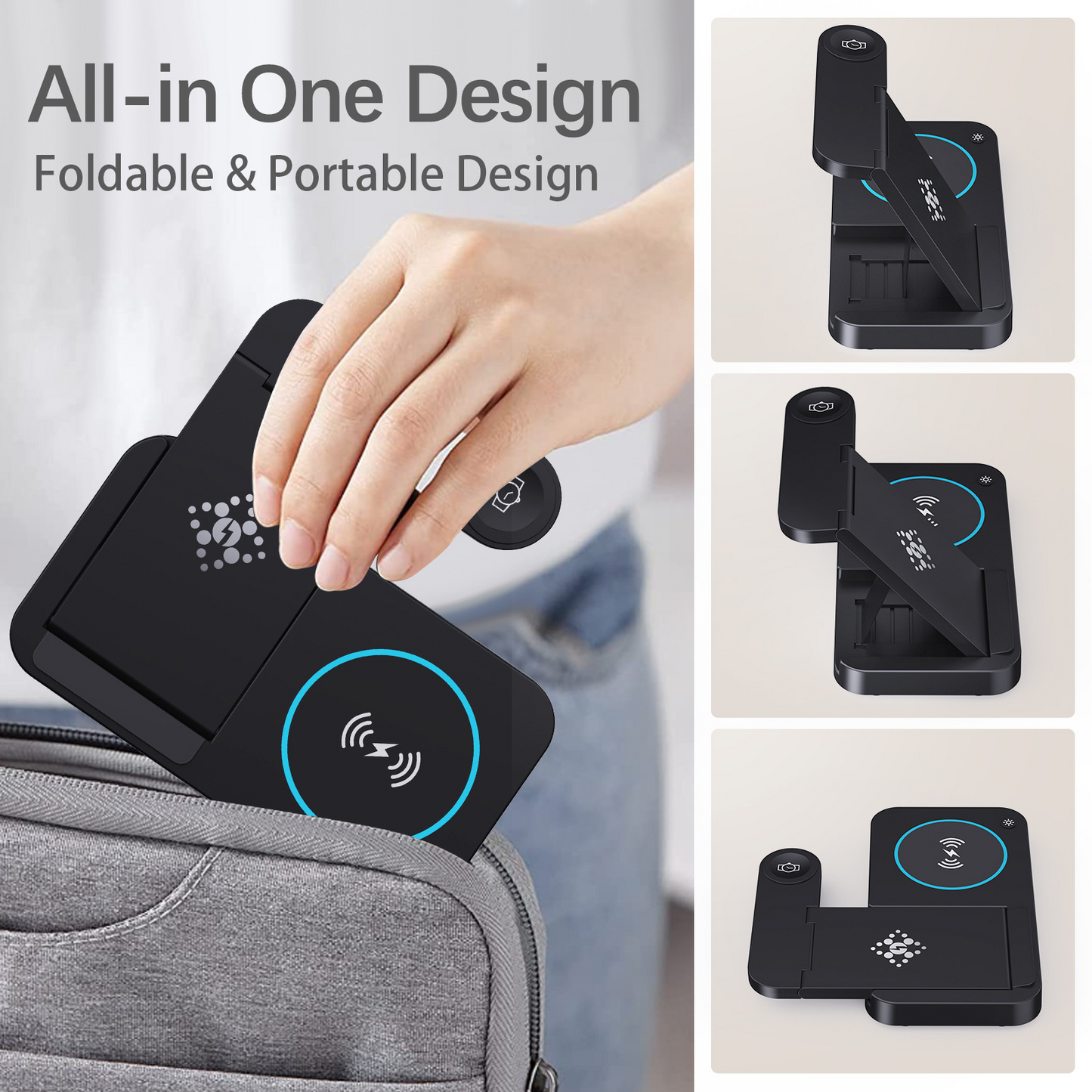 Multifunction 3-in-1 Wireless Charger Stand