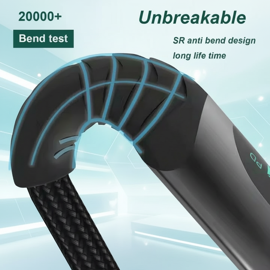 LED 6.5ft Type-C to Type-C Charging Cable, 100W