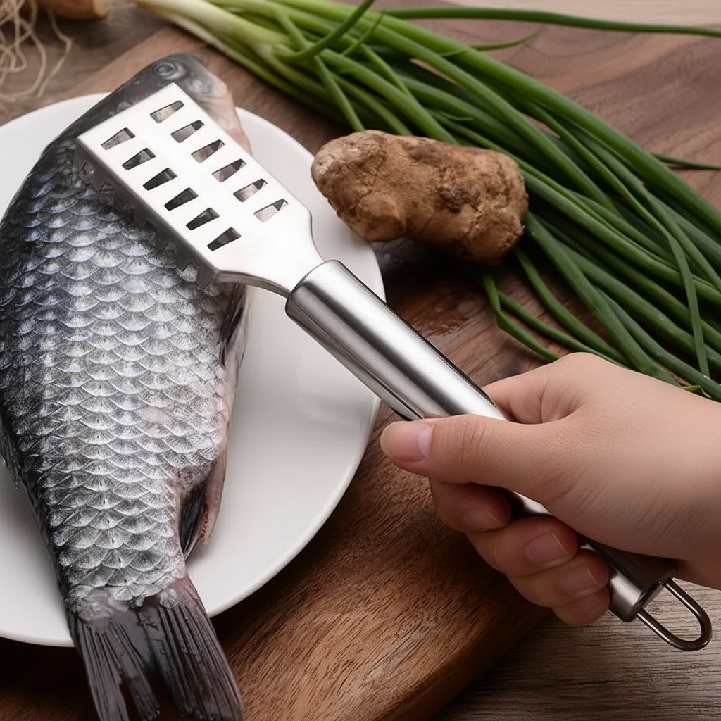 Stainless Steel Fish Scaler, 8 inches