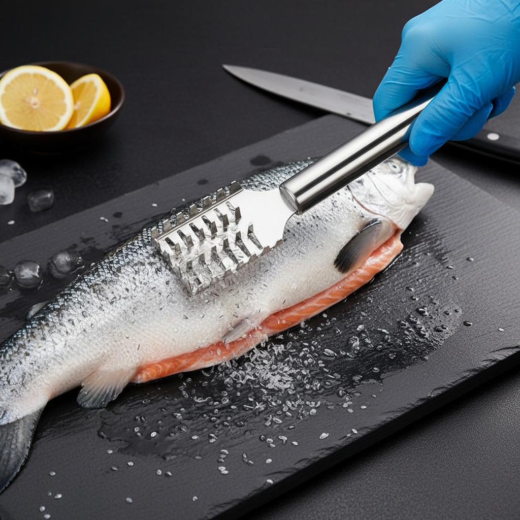 Stainless Steel Fish Scaler, 8 inches