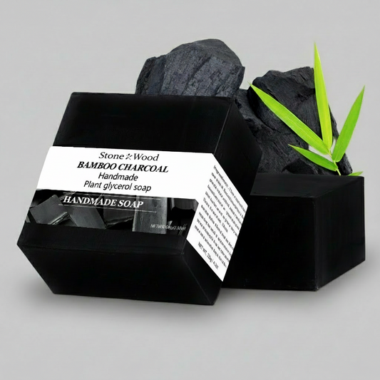 Handmade Plant Soap with Bamboo Charcoal, 100g