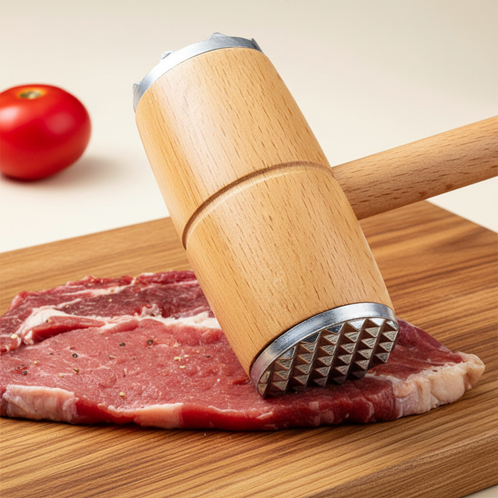 Dual-Sided Wooden Meat Mallet / Tenderizer