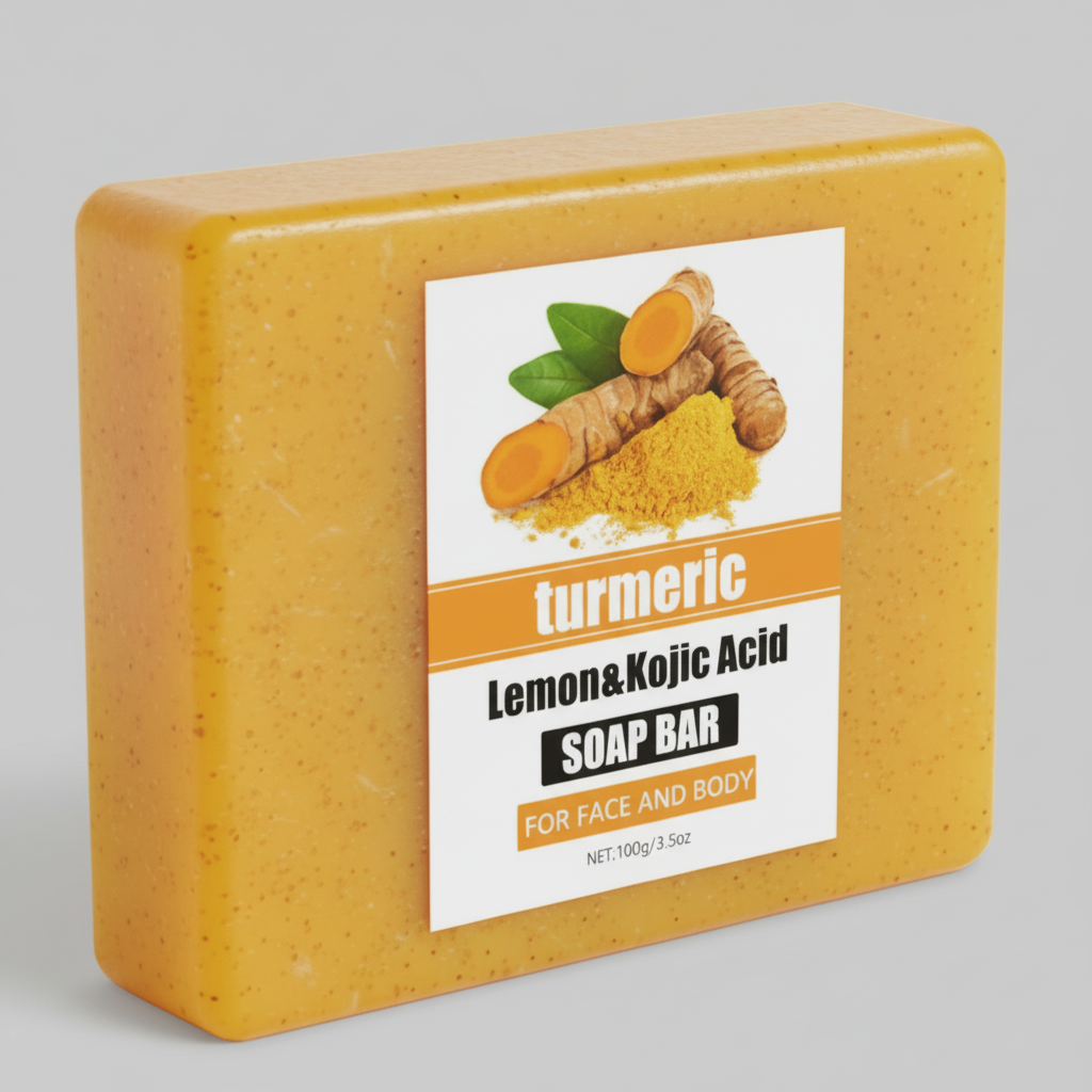 Turcuma Kojic acid Handmade Soap with Lemon Scrub, 100g