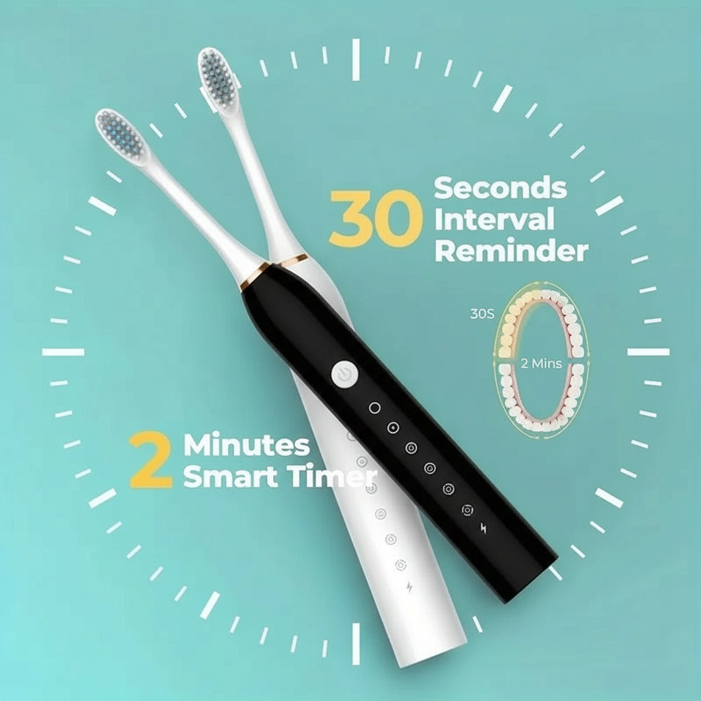 Sonic Electric Toothbrush, Black, Waterproof, Rechargeable