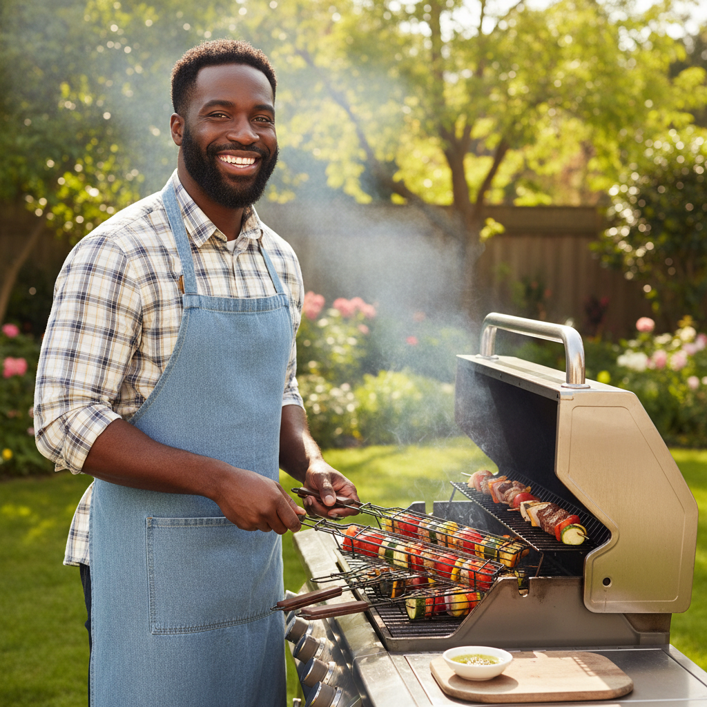 Wooden-Handle BBQ Grill Basket