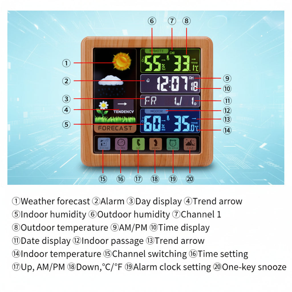 Digital Weather Station, with Indoor and Outdoor Wireless sensor