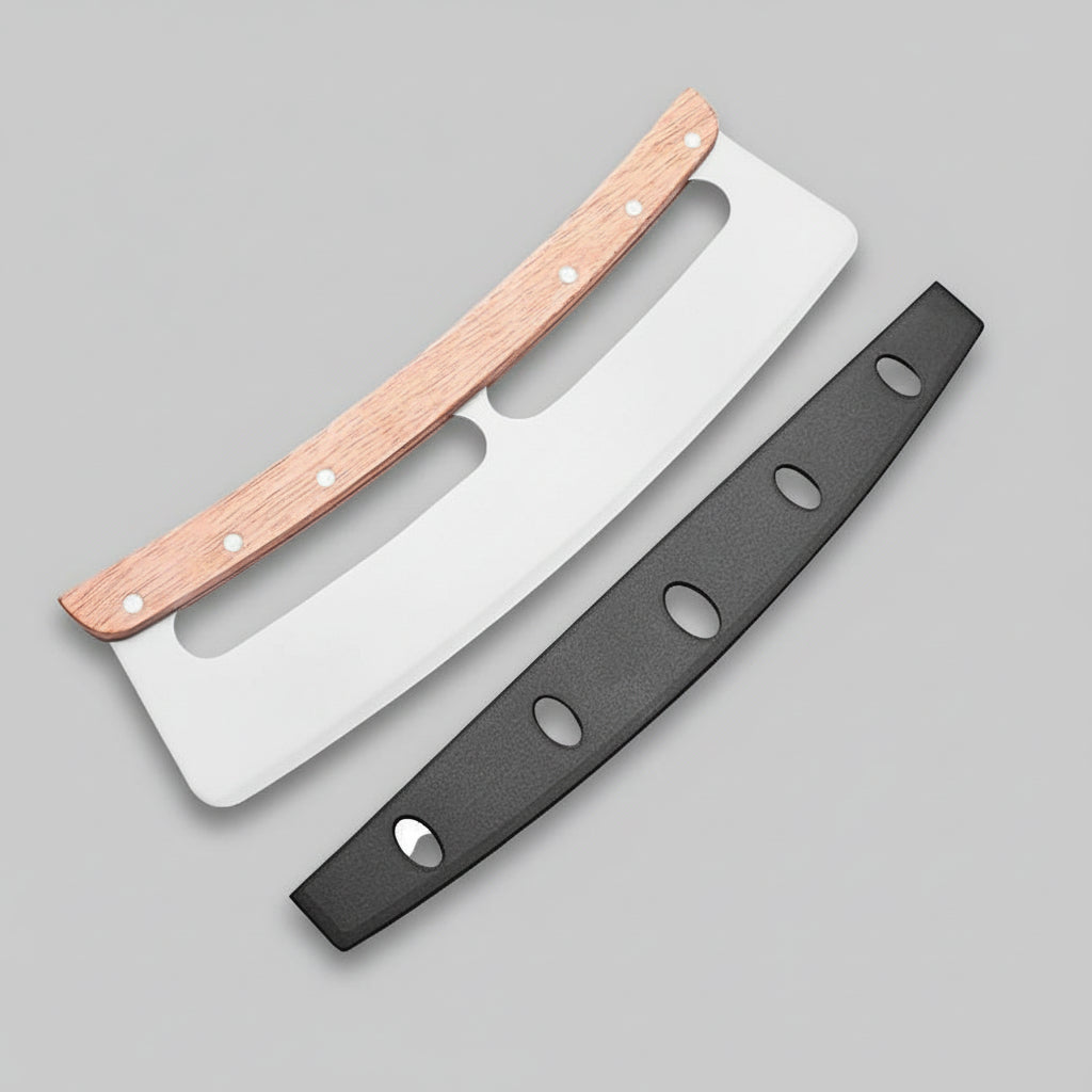 Pizza Cutter, 14 inches Blade, Premium Wooden Handle