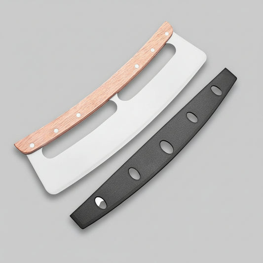 Pizza Cutter, 14 inches Blade, Premium Wooden Handle