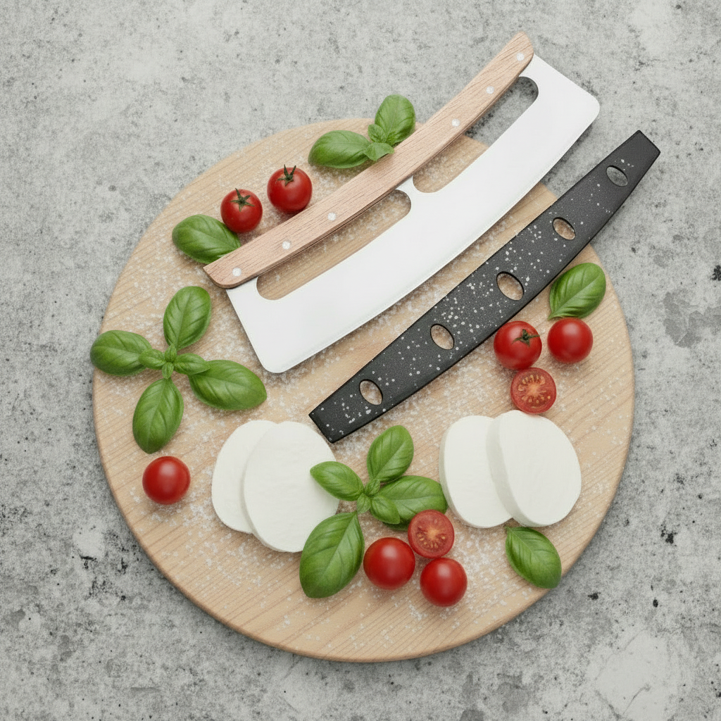 Pizza Cutter, 14 inches Blade, Premium Wooden Handle