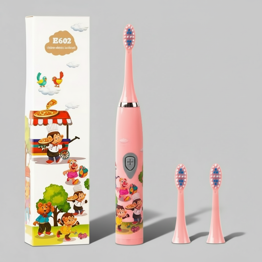 Kids Sonic Toothbrush, Pink, Rechargeable