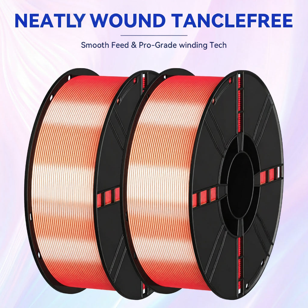 Premium Silk Dual-Color KELEIDI Brand PLA 3D Printer Filament, 1.75mm, 1 kg (2.2 lb) Spool