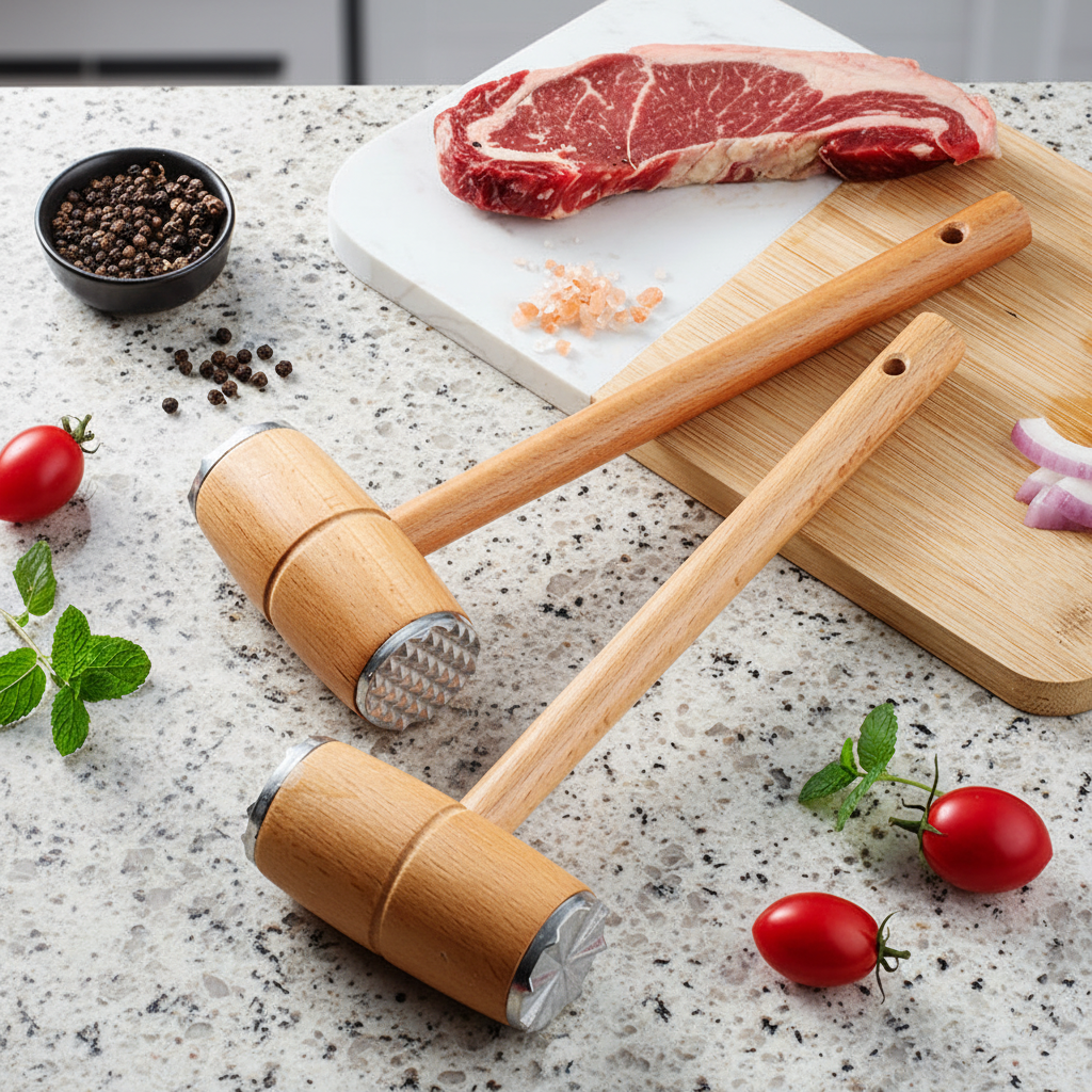 Dual-Sided Wooden Meat Mallet / Tenderizer
