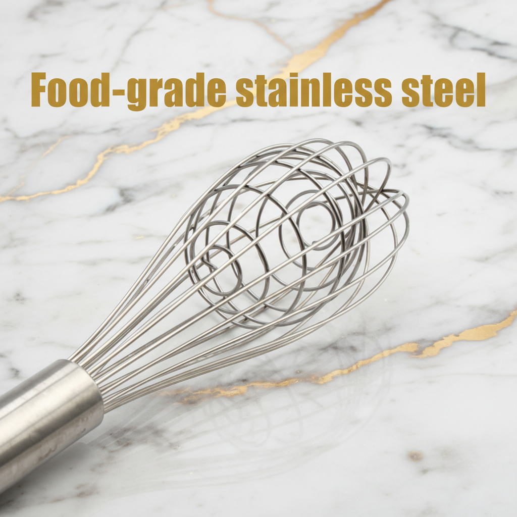 Egg Whisk, Stainless Steel, Hardwood Handle, 11"