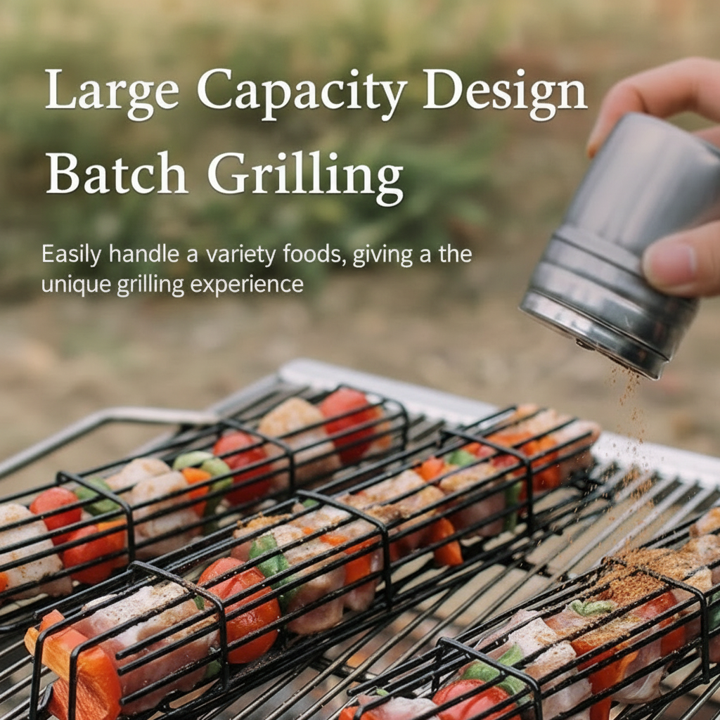 Wooden-Handle BBQ Grill Basket