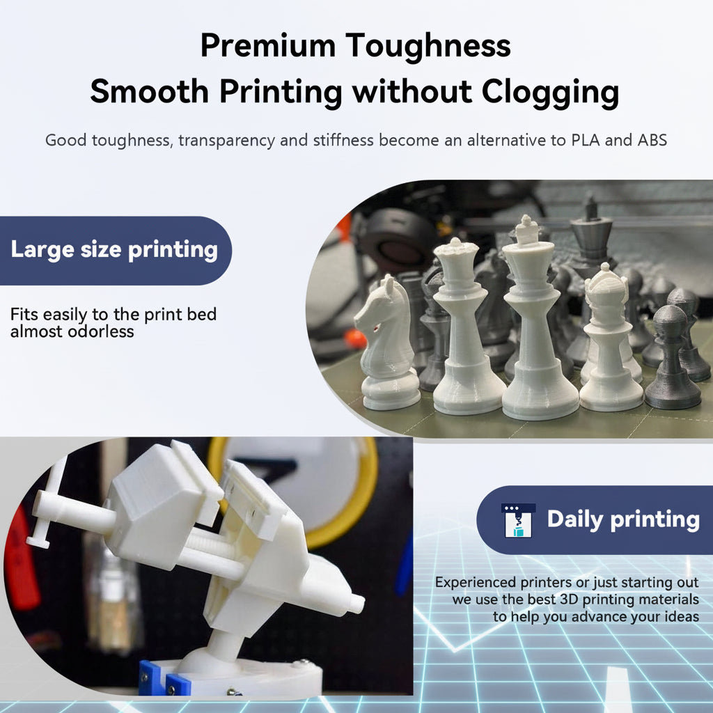 Premium PETG 3D Printer Filament, 1.75mm, +/-0.02mm, 1kg (2.2lbs) Spool