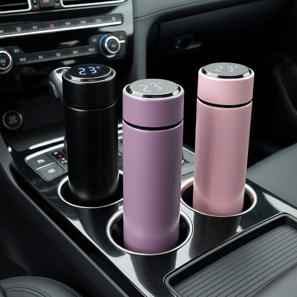 Vacuum Insulated Smart Thermos,  Digital LED Temperature Display, Stainless Steel, 17 Oz (500ml)
