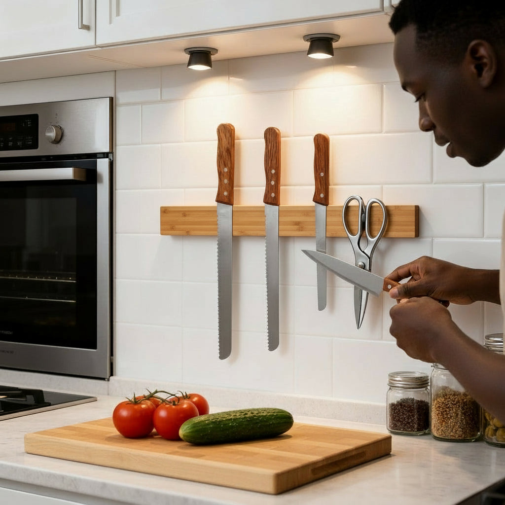Magnetic Knife Holder, Bamboo, 16 inches