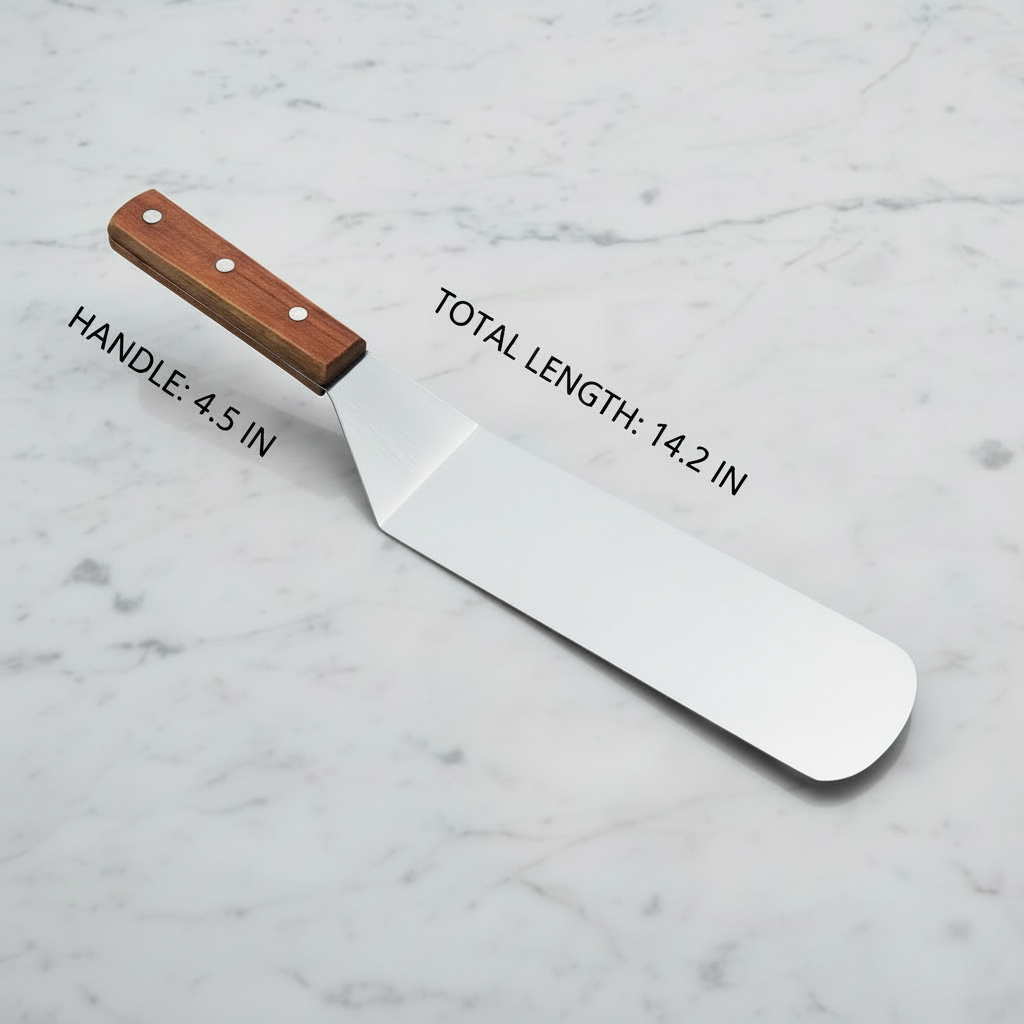 BBQ Cooking Spatula, Wooden Handle, 14 inches, Set of 2