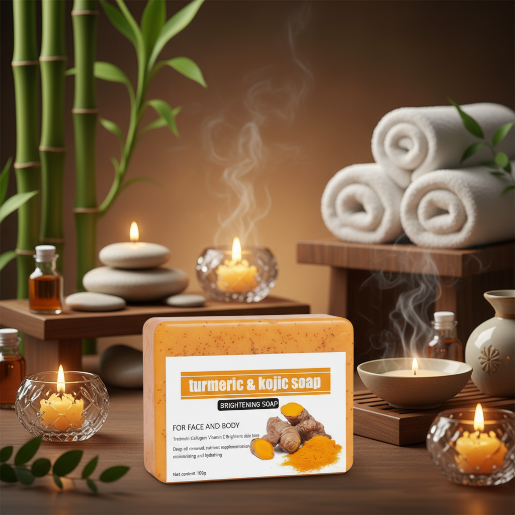 Turcuma Kojic acid Handmade Soap with Turcuma Scrub , 100g