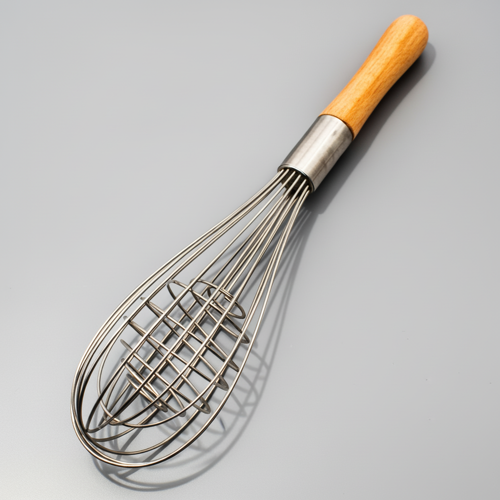 Egg Whisk, Stainless Steel, Hardwood Handle, 11"