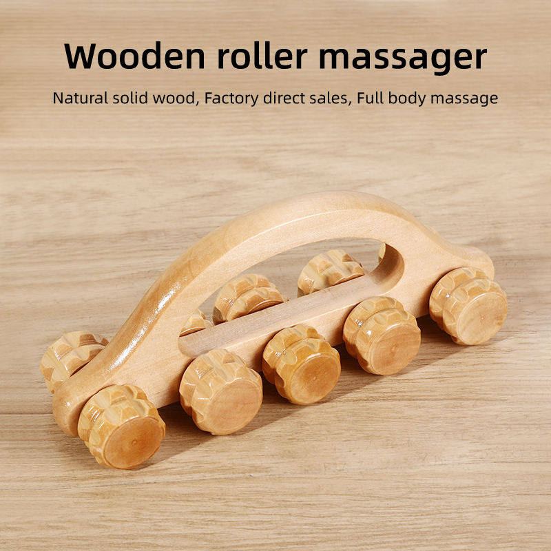 Lymphatic Drainage Massager, Hemu Hardwood,  10 Rollers