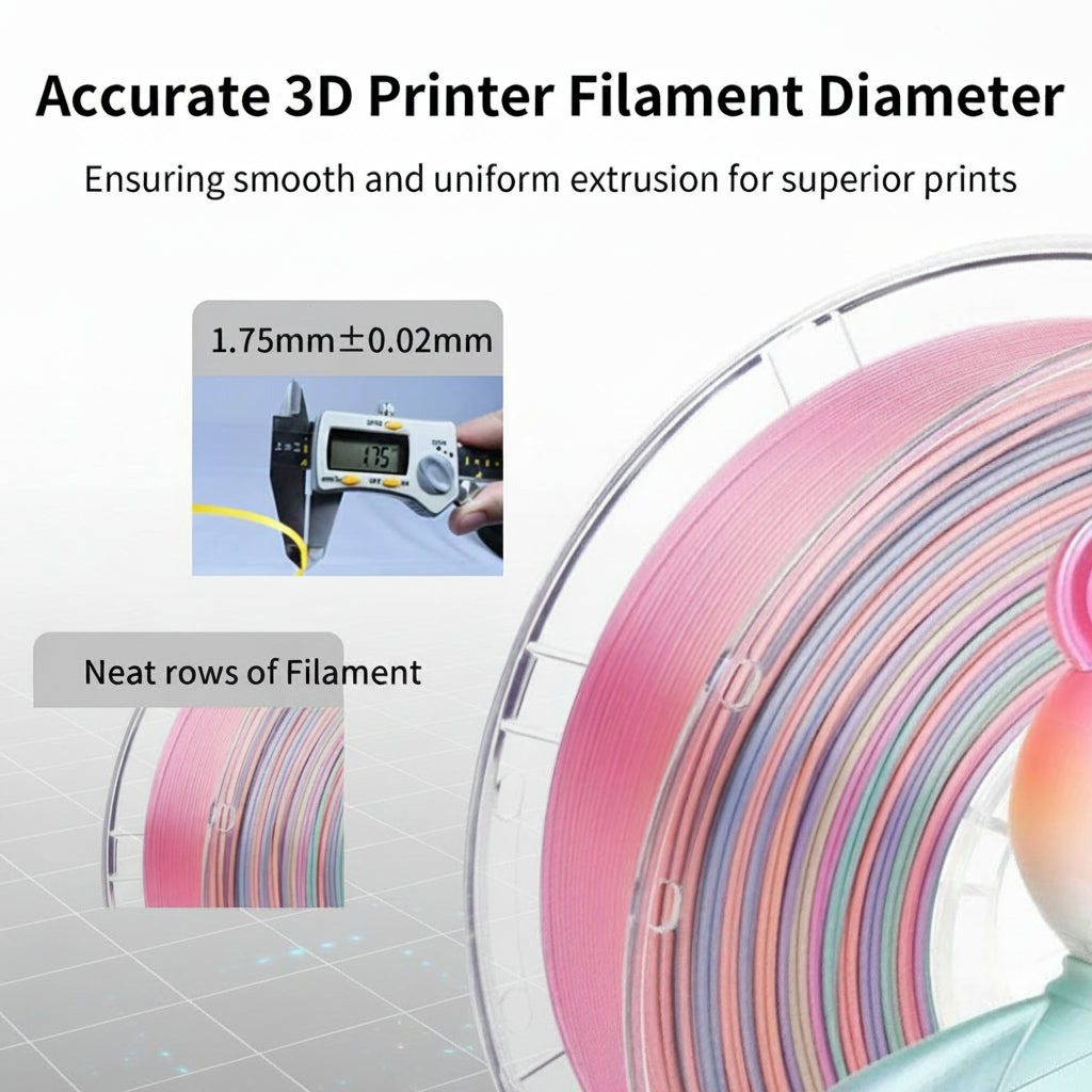 Silk Candy Color 1.75mm 3D Printer PLA Filament 2.2 lb (1 kg)