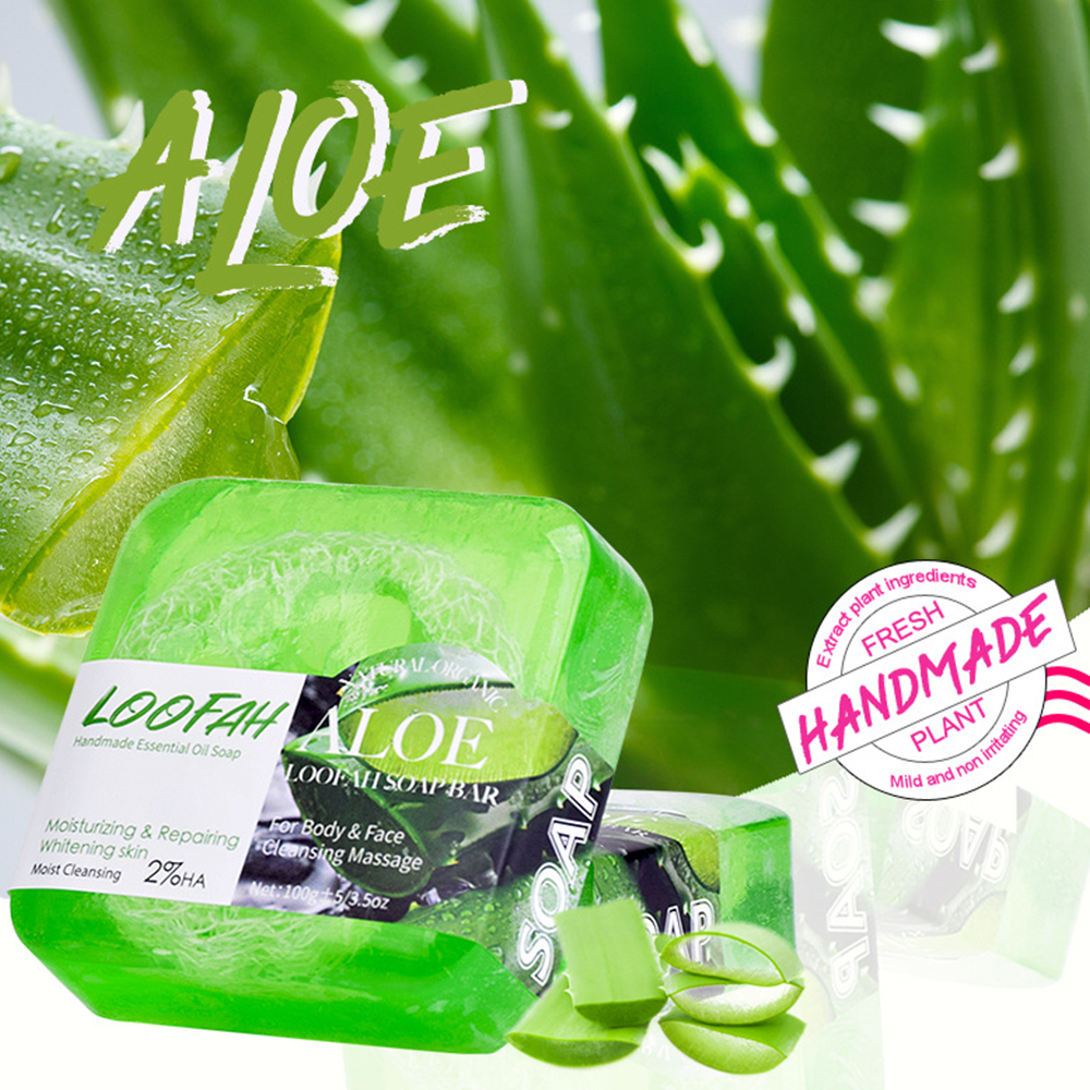 Aloe Vera and Loofah Plant Soap, 100g