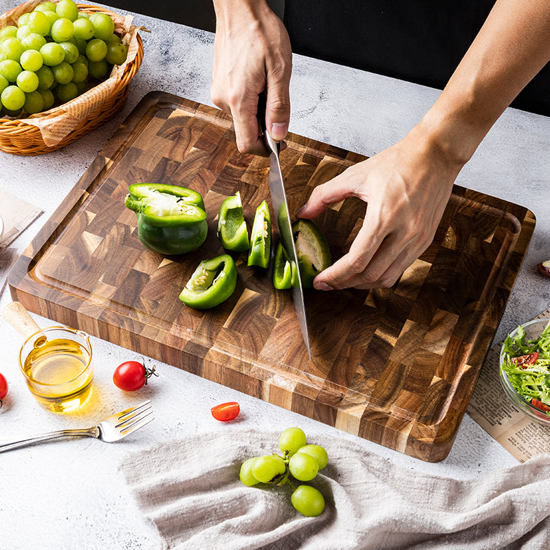 Chief's Upscale Cutting Board, Organic Acacia Hardwood, 18x12x1 inch