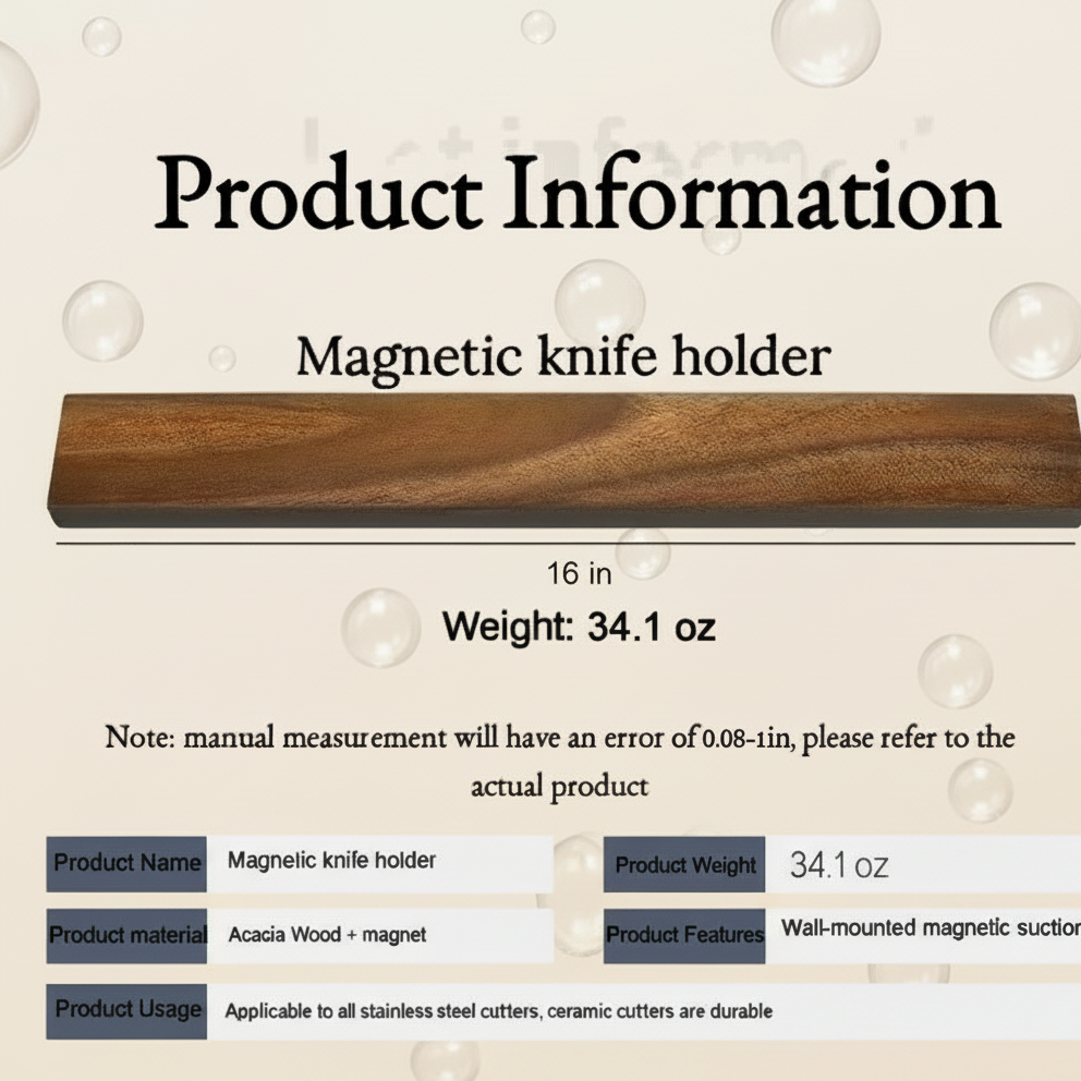 Magnetic Knife Holder, Acacia, 16 inches