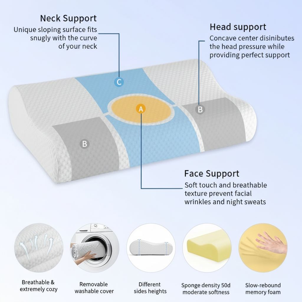 Memory Foam Pillow, 12x16 inches