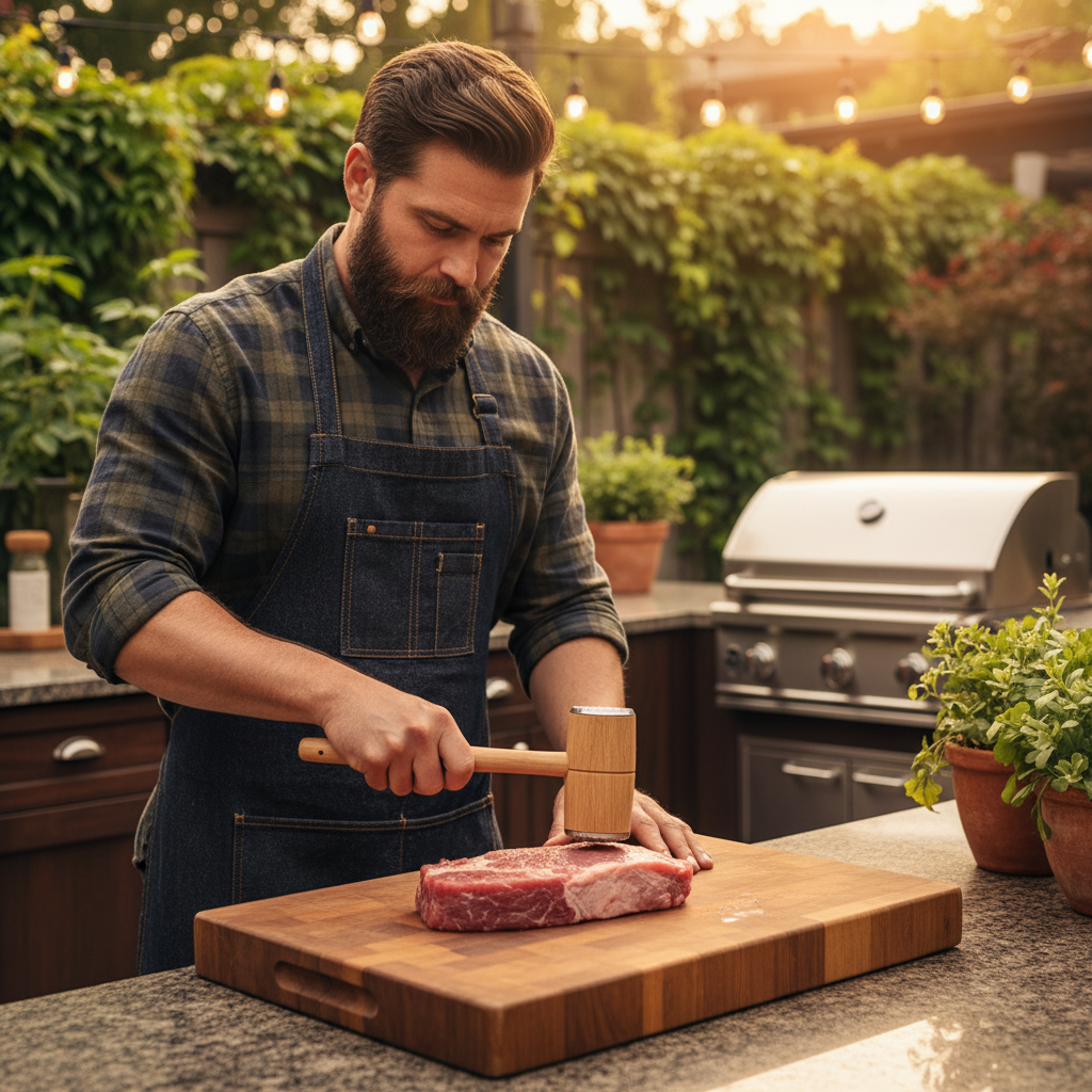 Dual-Sided Wooden Meat Mallet / Tenderizer