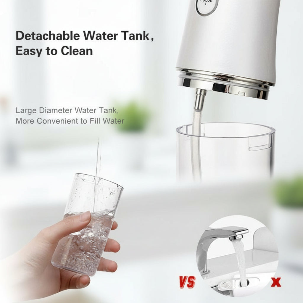 Electric Oral Irrigator, White, Rechargeable