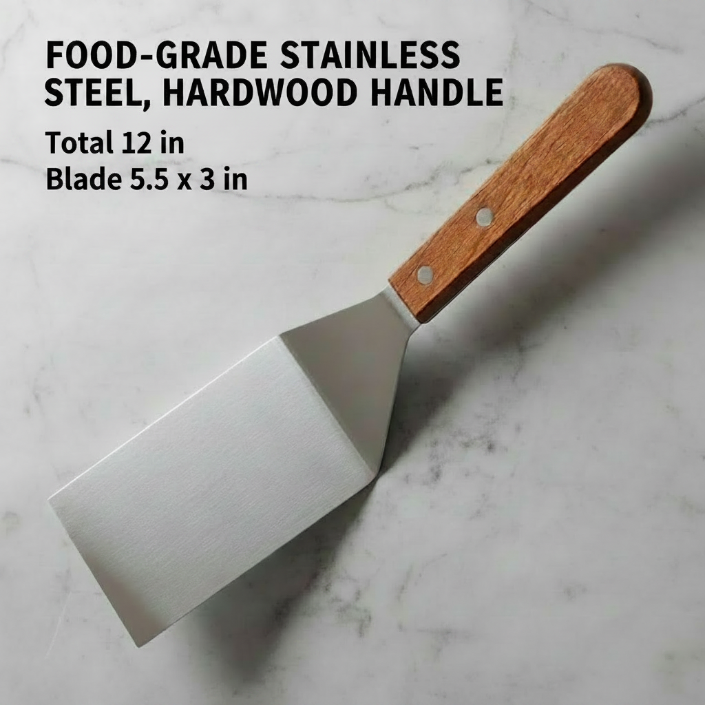 Classic Cooking Spatula, Wooden Handle, 12 in