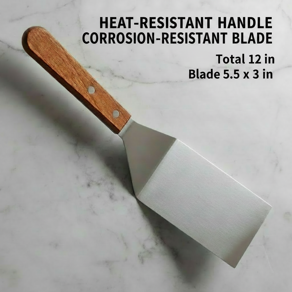 Classic Cooking Spatula, Wooden Handle, 12 in