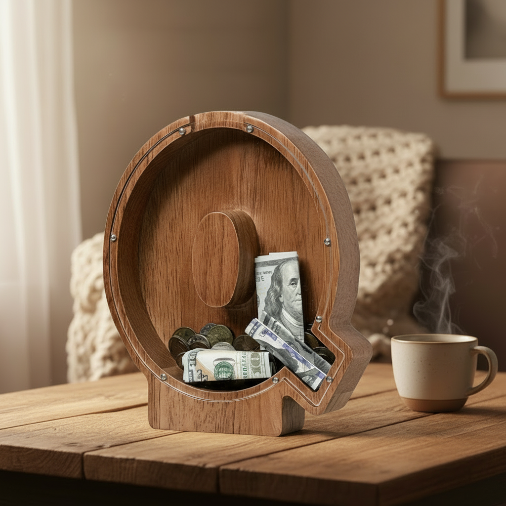 Alphabet Money Bank with Initial "Q" 9 inch tall