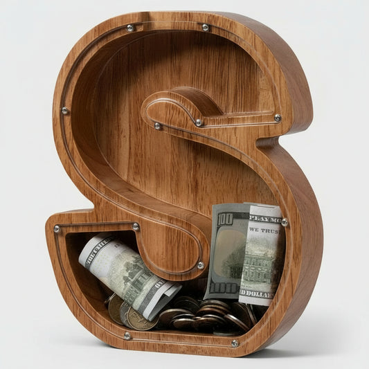 Alphabet Money Bank with Initial "S" 9 inch tall